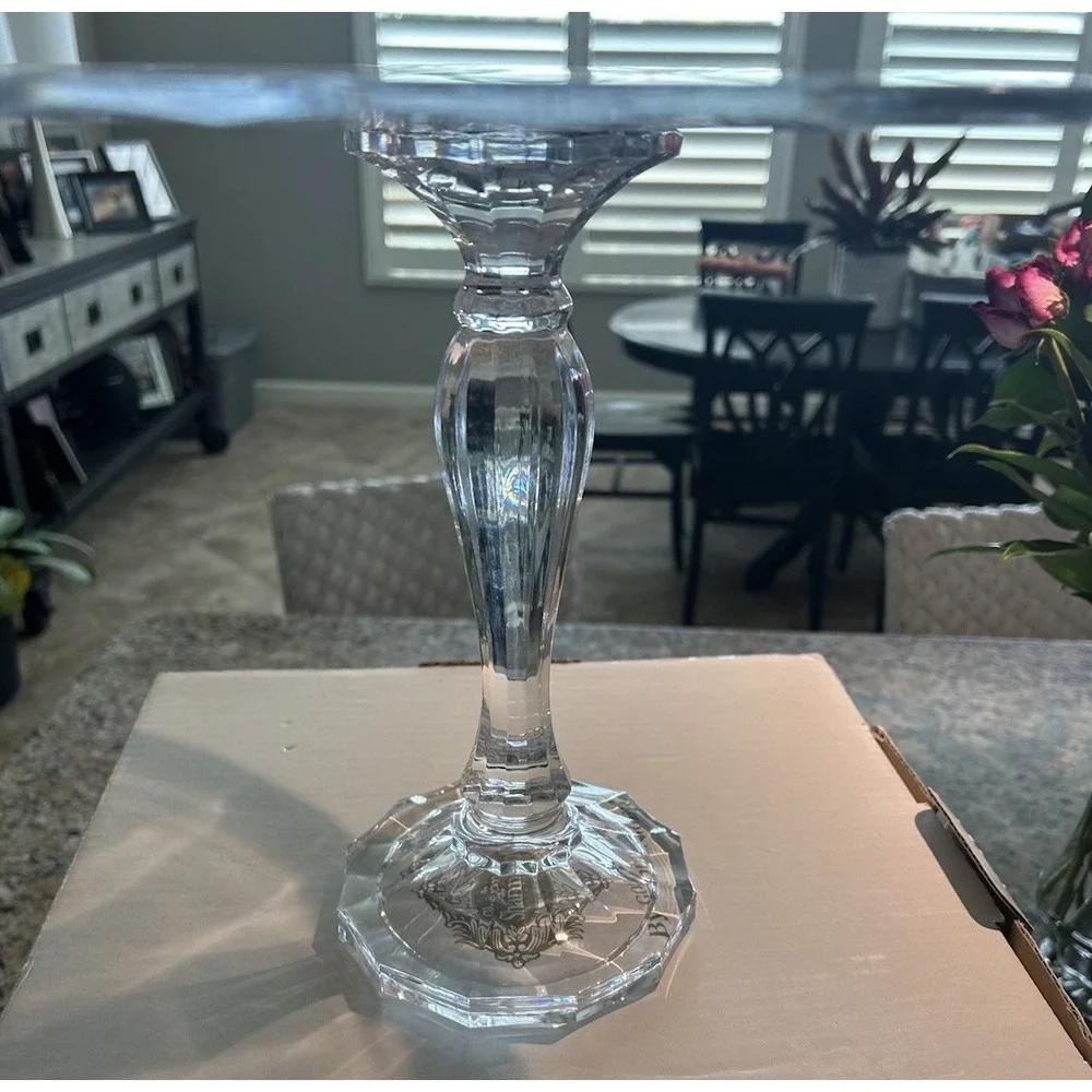 Godinger Shannon River Edge Crystal Cake Pedestal NIB Clear 13